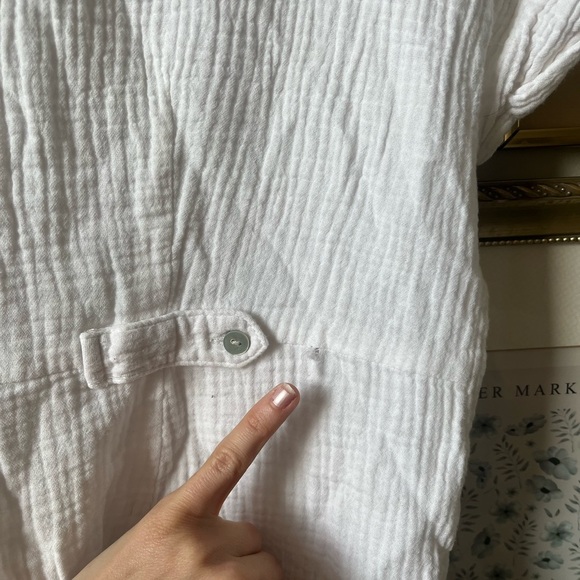 L*Space White Short-Sleeve Swim Cover-Up Mika Large - Picture 6 of 12